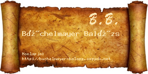 Büchelmayer Balázs névjegykártya